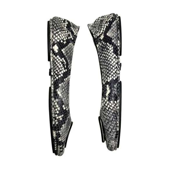 Tory Burch Tri Color Python Embossed Leather Minnie Flats Size 8.5 Animal Print - Picture 7 of 16